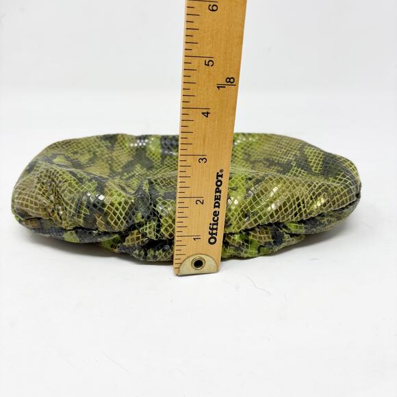 Vintage Faux Python Print Leather Puff Clutch J. Tiras Vintage Classic Timeless - Picture 11 of 14